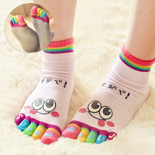 Hot Children Cute Toe Sock Boy Girl Emoji Five Fingers Sock Candy Color Stocking