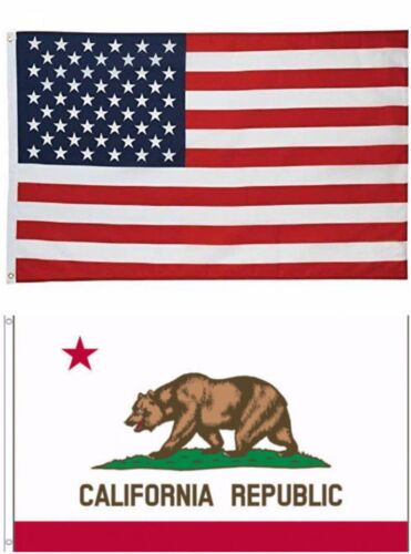 Wholesale LOT 3' X 5' USA AMERICAN & California STATE FLAG Republic CA USA Flag 