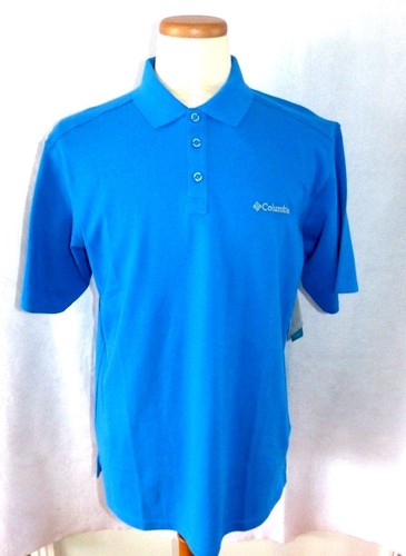 COLUMBIA OMNI-WICK ELM CREEK POLO**MENS SMALL**BRIGHT BLUE**SPECIAL SALE PRICE