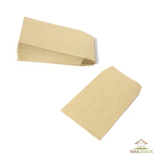 Small Brown Manilla Envelopes 98 x 67mm For Dinner Money Wages Coin Beads Seeds