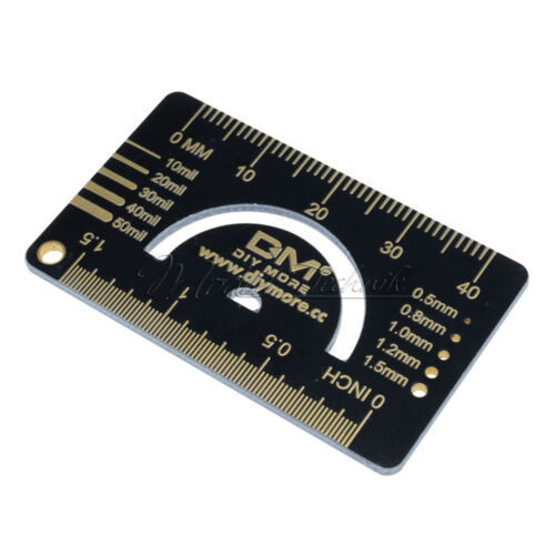 Multifunctional PCB Ruler 4cm Measuring Tool Angle Measure Meter With Keychain 
