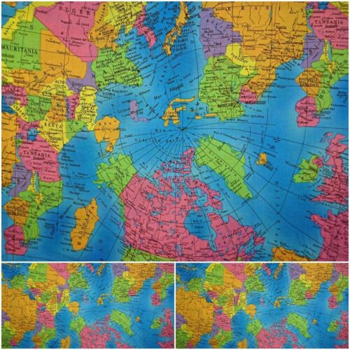 De coton du monde coton au mètre enfants tissuCarte Du Monde Atlas Carte Géographique