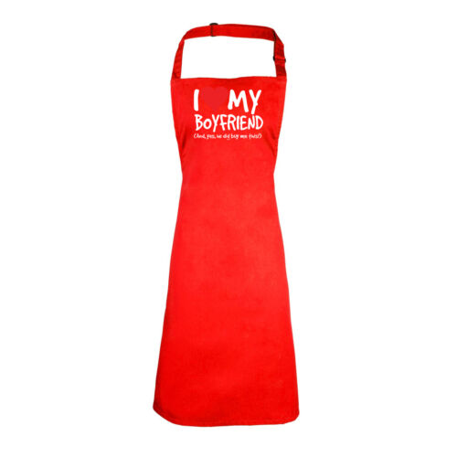 Funny Novelty Apron Kitchen Cooking I Love My Boyfriend And Yes He Did Buy Me 