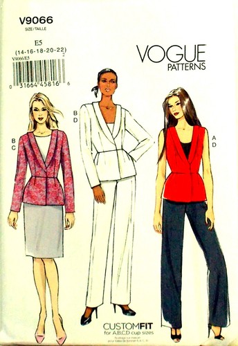 VOGUE PATTERN VEST JACKET SKIRT PANTS EASY MISSES/' SIZE 6-14 or 14-22 # V9066