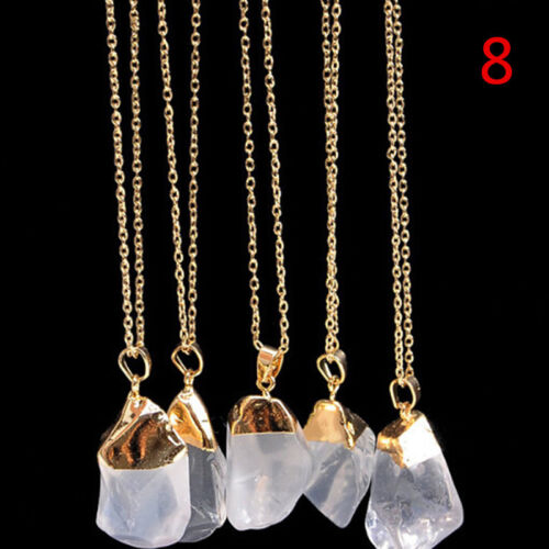 Healing Stone For Necklace Natural Quartz Crystal Yoga Gemstone Pendant 8C 