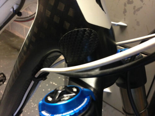 Blue Carbon Fibre Vinyl Cycle cable rub frame protector patches BMX DH MTB