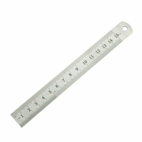 2-Pack Stainless Steel Metal Straight Ruler Scale Double Sided 6 inch 15 cm 