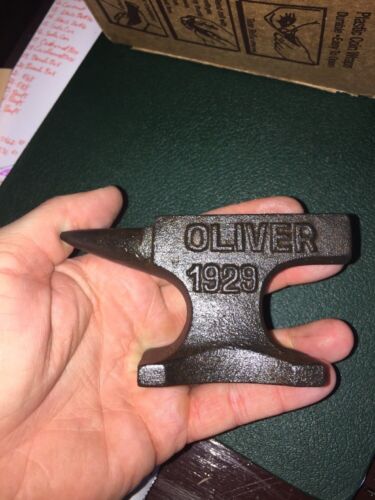 Details about  / Oliver Tractor Anvil Cast Iron Collector Paper Weight Farm SOLID METAL MAN CAVE