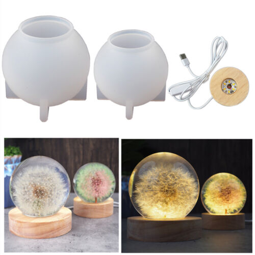 1X Night Light Resin Casting Silicon Mold Ball LED Lamp Holder Stand Epoxy Craft
