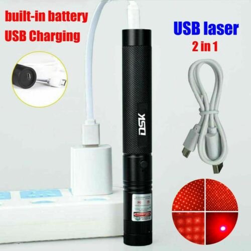 900Miles 303 Laser Pointer Pen Red//Green Visible Beam Star Cap USB Rechargeable