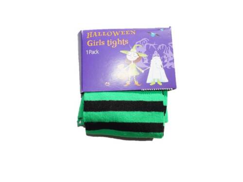 Girl's Ex Store Halloween Tights Black and Green Stripes 