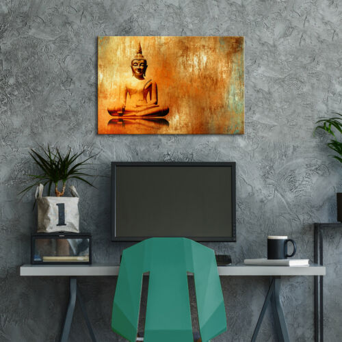 ZAB1424 Orange Buddha Cool Modern Canvas Abstract Home Wall Art Picture Prints
