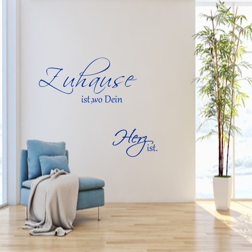 Wandtattoo Wandaufkleber AA445 Zuhause ist wo Dein Herz ist Spruch Walldecor