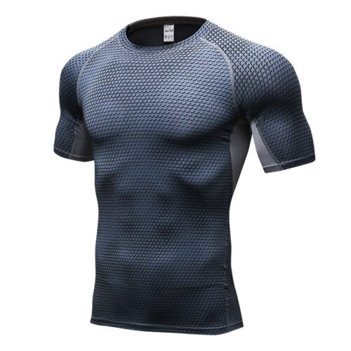 Mens Compression Under Skin Base Layer Tight Tank Tops Sports Running T-Shirts