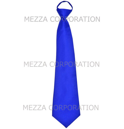 New formal men's pre-tied ready knot necktie polyester solid wedding royal blue 