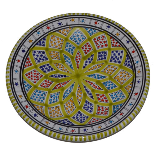 Oriental Céramique-assiette peinte à la main deco méditerranéenne Artisanat Ø 25 cm 