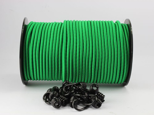 10mm Expanderseil grün 30m 20 Spiralhaken Gummiseil Expanderseile Haken