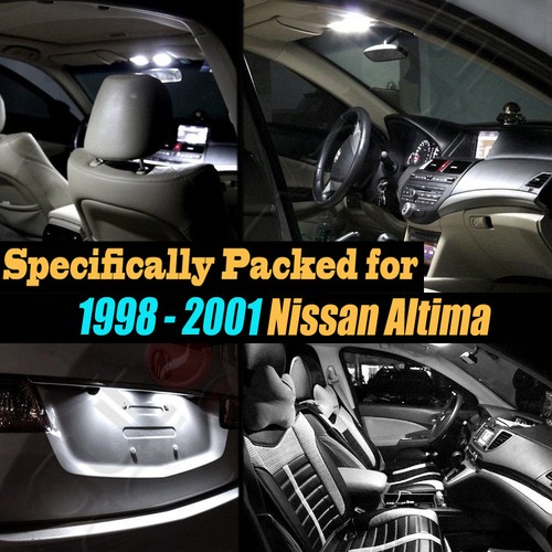 12Pc Super White Interior LED Light Bulb Kit Package for 1998-2001 Nissan Altima
