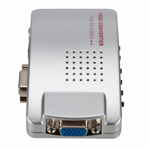 PC to TV AV Monitor Composite S Video Converter Adapter VGA to RCA Switch Box