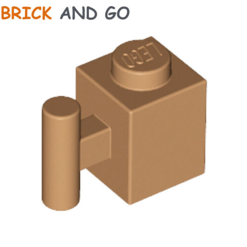 Brick 1x1 With Handle NEUF NEW 6 x LEGO 2921 Brique Poignée medium nougat 