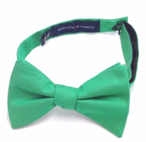 Details about  / $125 Tommy Hilfiger Mens Solid Green Silk Bow Tie Classic Adjustable Bowtie