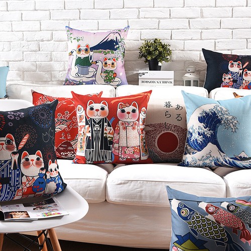 Home Decor Japanese-style Ukiyo-e Pillow Cushion Cover Pillowcase Pillow Covers