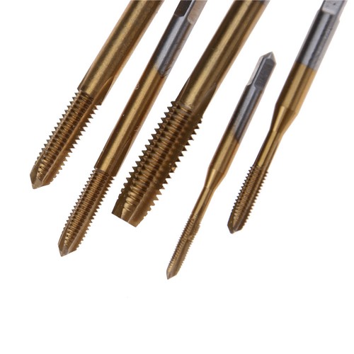 5X HSS Titan Maschinengewindebohrer Spiralgewinde Stecker Griff Set ZP