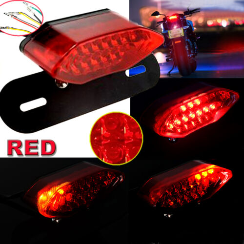 12V red 20LED Motorcycle Brake Tail Turn Signal License Plate Integrated Light 