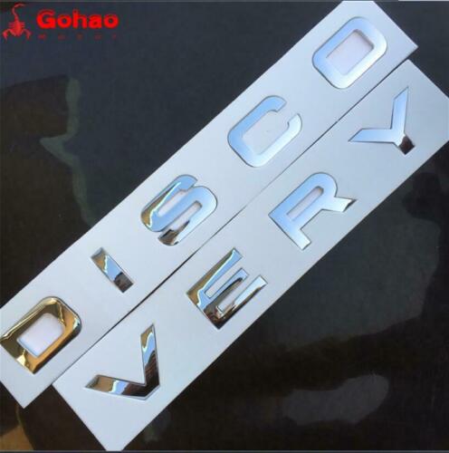 Car Chrome Silver Discovery Letter Front Hood Emblem Badge Decal for Land Rover