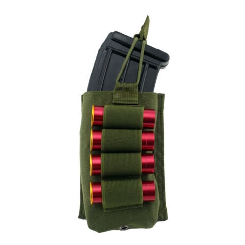 Magazine Pouch Molle 4 Round 12G Elastic Holder for Rapid Reloading 