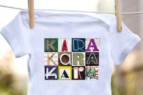100% Cotton & Short Sleeve Details about   KARA Baby Bodysuit in Sign Letter Photos 