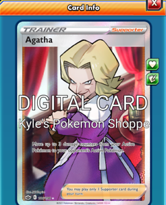 Agatha FA FULL ART Pokemon TCG Online PTCGO 186/198 DIGITAL CARD SENT FAST 
