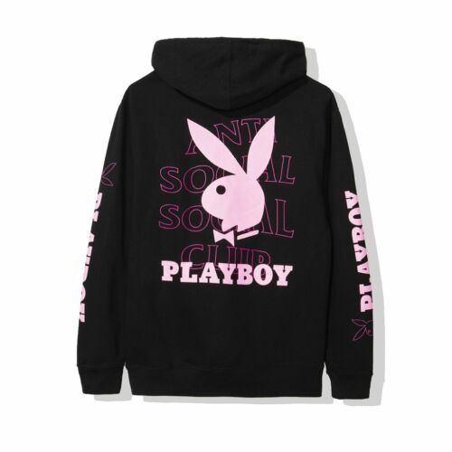 Anti Social Social Club 2019 Playboy Black Hoodie ASSC CLASSIC HOODED CREWNECK S 