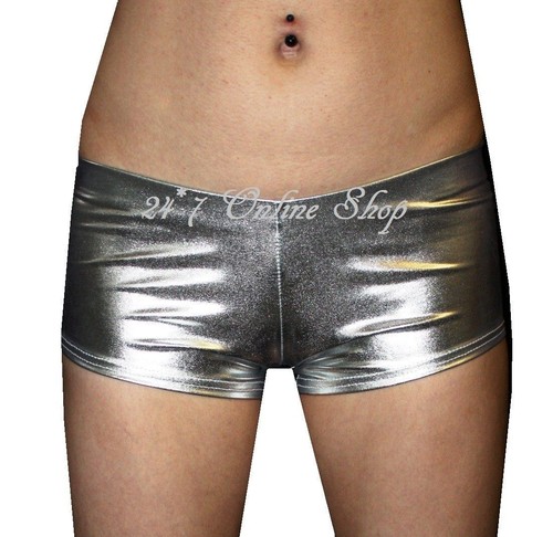 Kid/'s// Children/'s Metallic Wetlook PVC Grease Hotpants Shorts Fancy Dress Dance