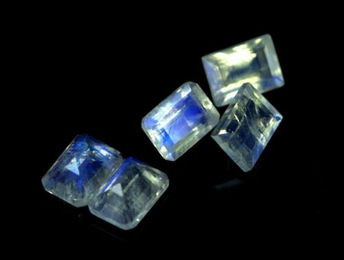 Great Lot of Natural Rainbow Moonstone 7x9 mm Octagon Faceted Cut Loose Gemstone 