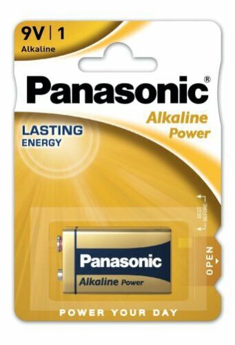 2 X Panasonic 9V PP3 Alkaline Power Batteries Smoke Alarms LR22 MX1604 Battery 