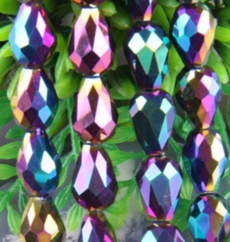 30 pcs 8x12mm à facettes multicolore Cristal Teardrop Gems loose beads