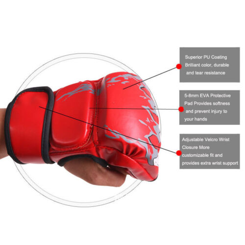 Boxing MMA Gloves Grappling Punching Bag Training Kickboxing Fight Sparring UFC