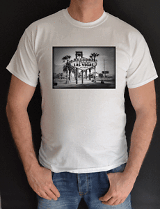 BLACK /&WHITE FUN T SHIRT LAS VEGAS