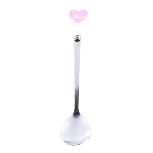 Cute Heart Shape Ice Spoon Stainless Steel Cutlery Ceramic Handle Multicolor New