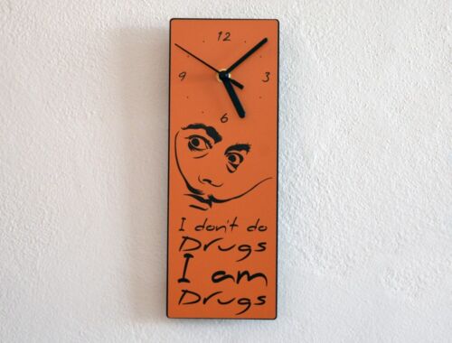 I am drugs I don't do drugs Dali Quote Wall Clock 