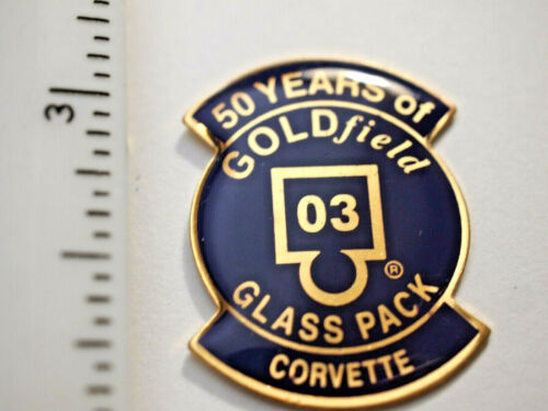 CORVETTE Glass Pack 2003 Pin GOLDfield Bloomington Gold 50th Anniversary CarMeet 