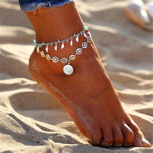 Boho Ankle Bracelet Anklet Adjustable Turquoise Chain Foot Beach Jewelry KS