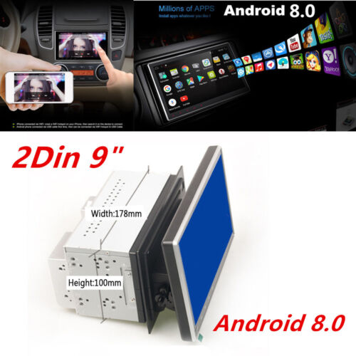2Din 9inch Android 8.0 Octa-Core Car Stereo Radio Player GPS Wifi 3G4G BT DAB