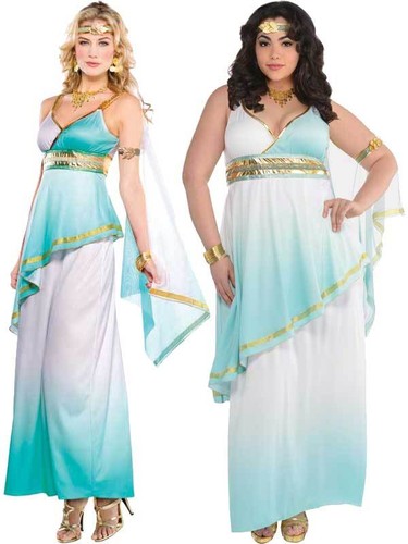 Adult Grecian Goddess Toga Fancy Dress Costume Athena Roman Greek Ladies Womens