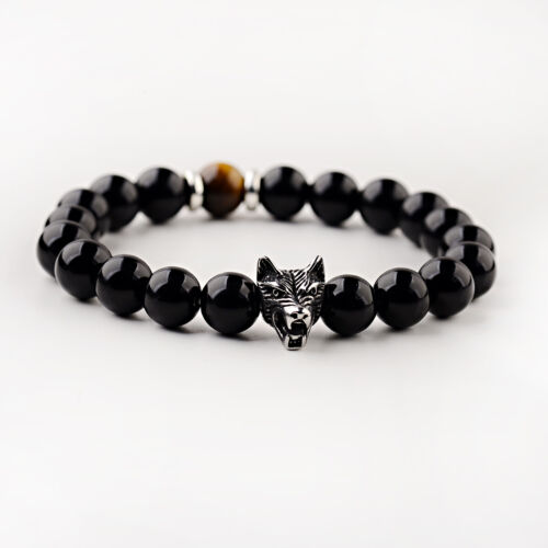 Punk Men/'s Wolf Beads Hematite Bracelets For Women Adjustable Bracelets Gifts