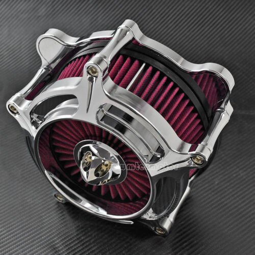 Chrome Air Cleaner Red Intake Filter Fit For Harley Touring Trike 08-16 Softail