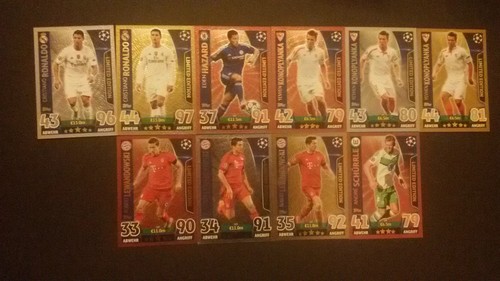 Topps Ligue des champions Match Attax 2015 2016 Limited Edition ronaldo messi Gold