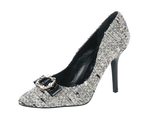 Heine Damen Pumps grau-schwarz
