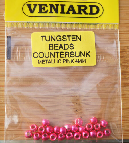 Tungsten Beads 25 Stück Veniard 4 mm metallic pink brilliant!